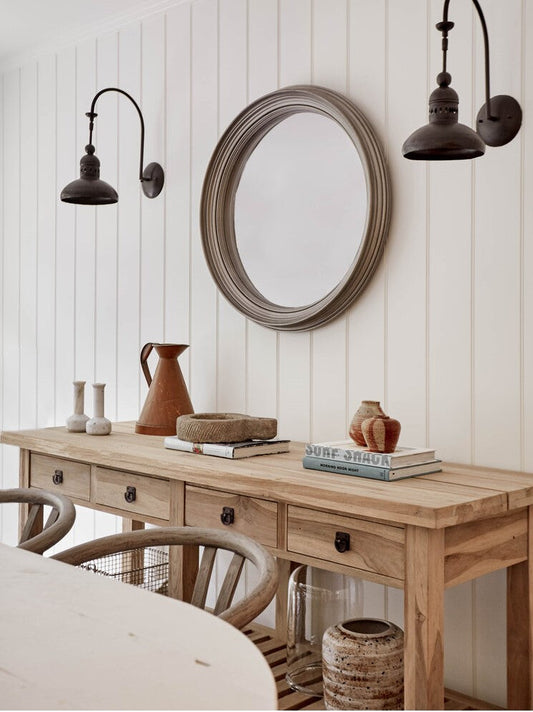 Console table with decorative accessories